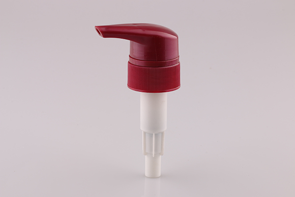 red soap dispenser